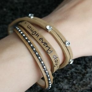 NEW - Faux Leather Wrap Bracelet